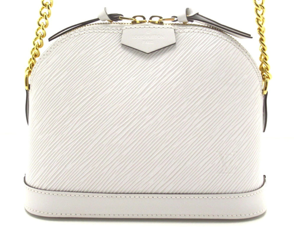 LOUIS VUITTON Alma Chain Bag Epi Blanc White